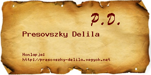 Presovszky Delila névjegykártya